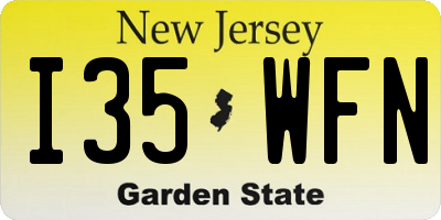 NJ license plate I35WFN