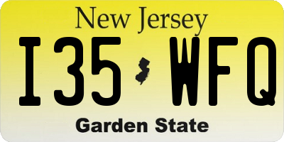 NJ license plate I35WFQ