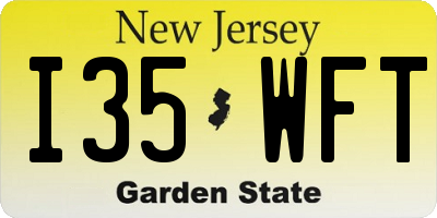 NJ license plate I35WFT