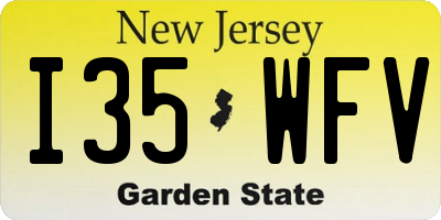 NJ license plate I35WFV