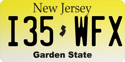 NJ license plate I35WFX
