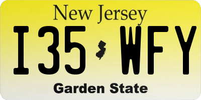 NJ license plate I35WFY