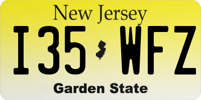 NJ license plate I35WFZ