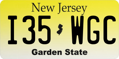 NJ license plate I35WGC