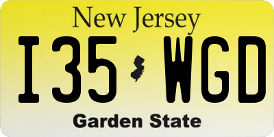 NJ license plate I35WGD