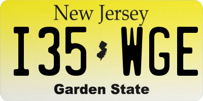 NJ license plate I35WGE