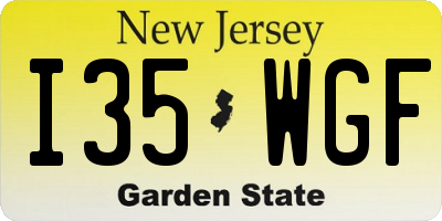 NJ license plate I35WGF