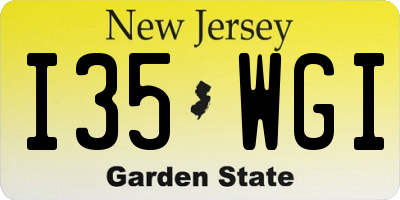 NJ license plate I35WGI