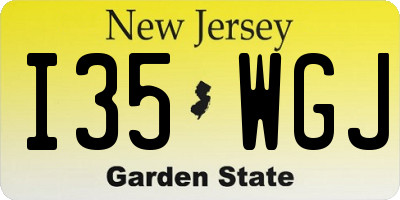 NJ license plate I35WGJ