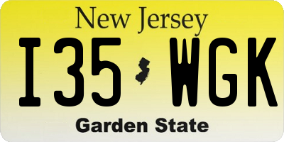 NJ license plate I35WGK