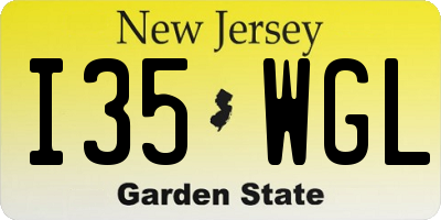 NJ license plate I35WGL