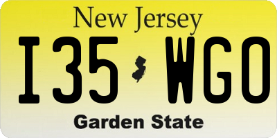NJ license plate I35WGO