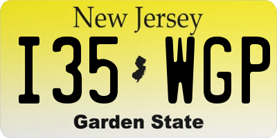 NJ license plate I35WGP