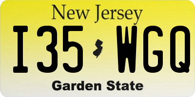 NJ license plate I35WGQ