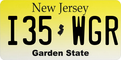 NJ license plate I35WGR