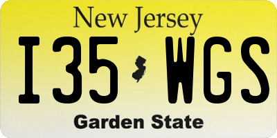 NJ license plate I35WGS