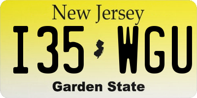 NJ license plate I35WGU