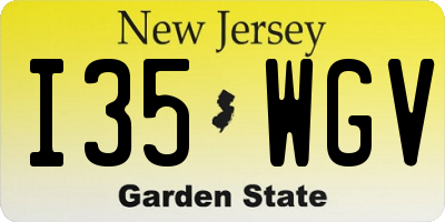 NJ license plate I35WGV