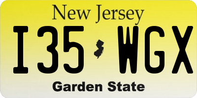 NJ license plate I35WGX