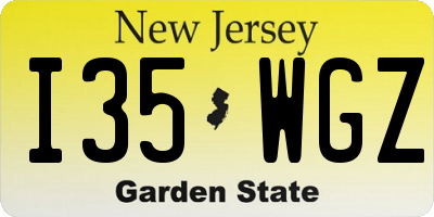 NJ license plate I35WGZ