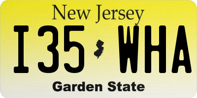 NJ license plate I35WHA