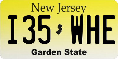 NJ license plate I35WHE