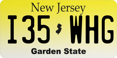 NJ license plate I35WHG