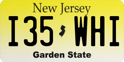 NJ license plate I35WHI