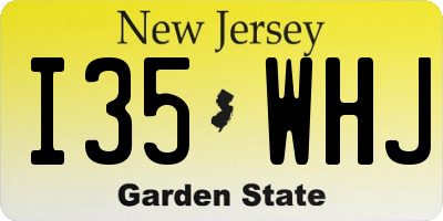 NJ license plate I35WHJ