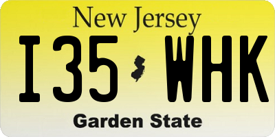NJ license plate I35WHK