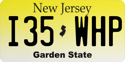 NJ license plate I35WHP