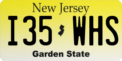 NJ license plate I35WHS