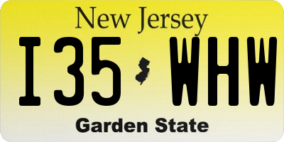 NJ license plate I35WHW