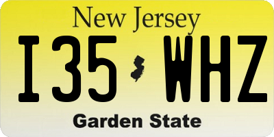 NJ license plate I35WHZ