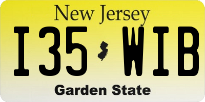 NJ license plate I35WIB