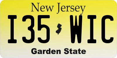 NJ license plate I35WIC
