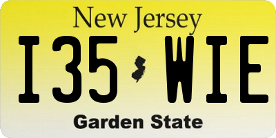 NJ license plate I35WIE