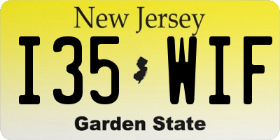 NJ license plate I35WIF