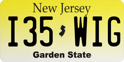 NJ license plate I35WIG