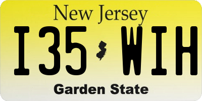 NJ license plate I35WIH