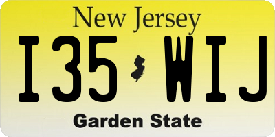 NJ license plate I35WIJ
