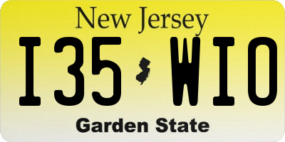 NJ license plate I35WIO