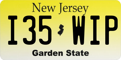 NJ license plate I35WIP