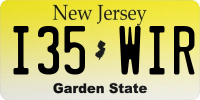 NJ license plate I35WIR