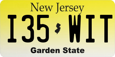 NJ license plate I35WIT