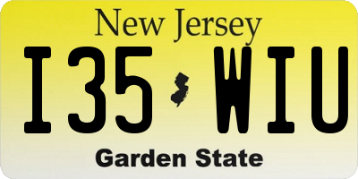 NJ license plate I35WIU