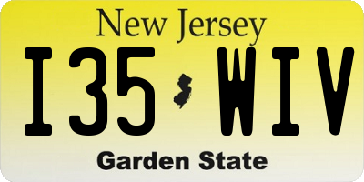 NJ license plate I35WIV