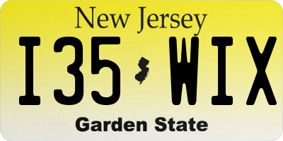 NJ license plate I35WIX