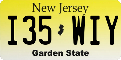 NJ license plate I35WIY