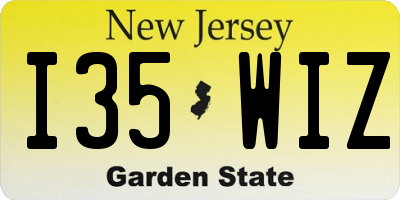 NJ license plate I35WIZ